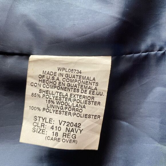 Van Heusen navy men’s navy blue blazer gold buttons size 18 Regular - Picture 5 of 6
